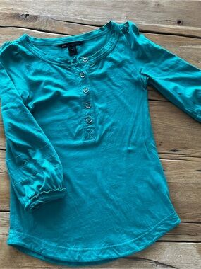 Marc by Marc Jacobs Teal Long-Sleeve Henley Top